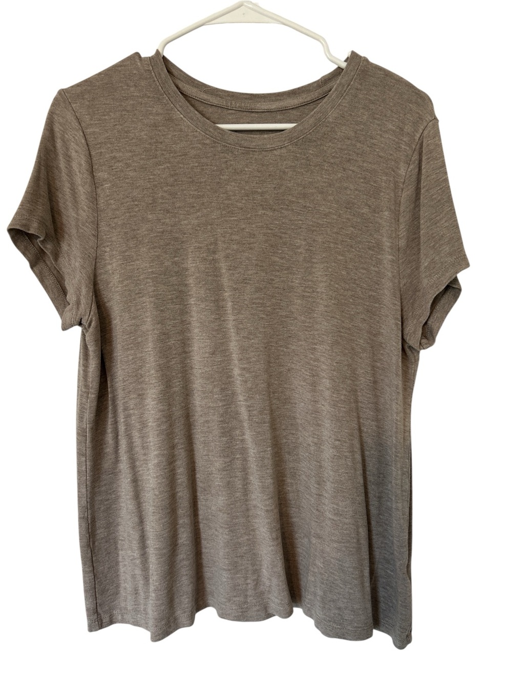 A New Day Taupe Short Sleeve Crewneck Tee Women’s Basic Soft Top Large